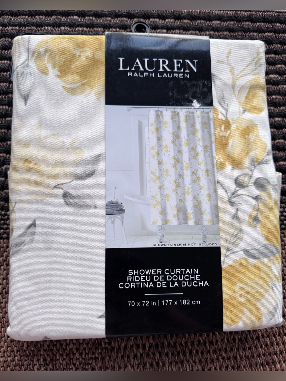 Ralph Lauren Yellow Floral Shower Curtain Panel